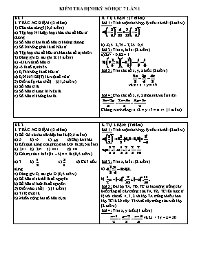 Kiểm tra định kỳ Số học 7 lần 1